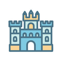Fototapeta premium Castle Icon Representing Historical Landmark and Tourist Attraction