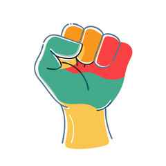 Obraz premium Colorful fist symbolizing unity and strength 