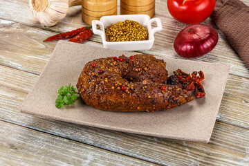 Baked pork tenderloin with mustard