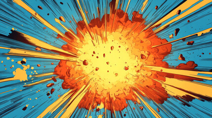 Dynamic Comic Book Explosion Illustration