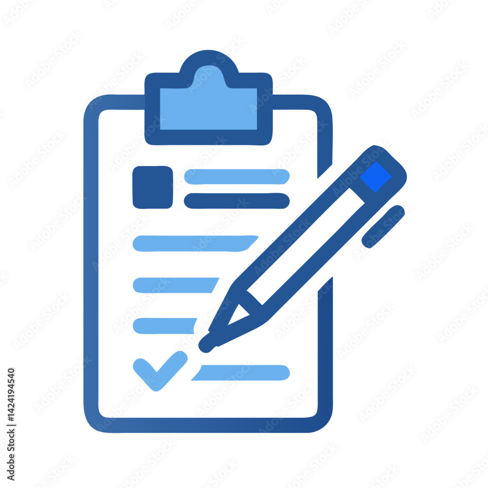 Fototapete clipboard with pen icon representing note-taking or form filling task