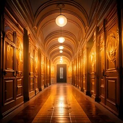 A corridor of doors, each representing a different emotion: glowing joy, ink-weeping grief, and hovering wonder. A visual journey through the heart&rsquo;s most profound states.