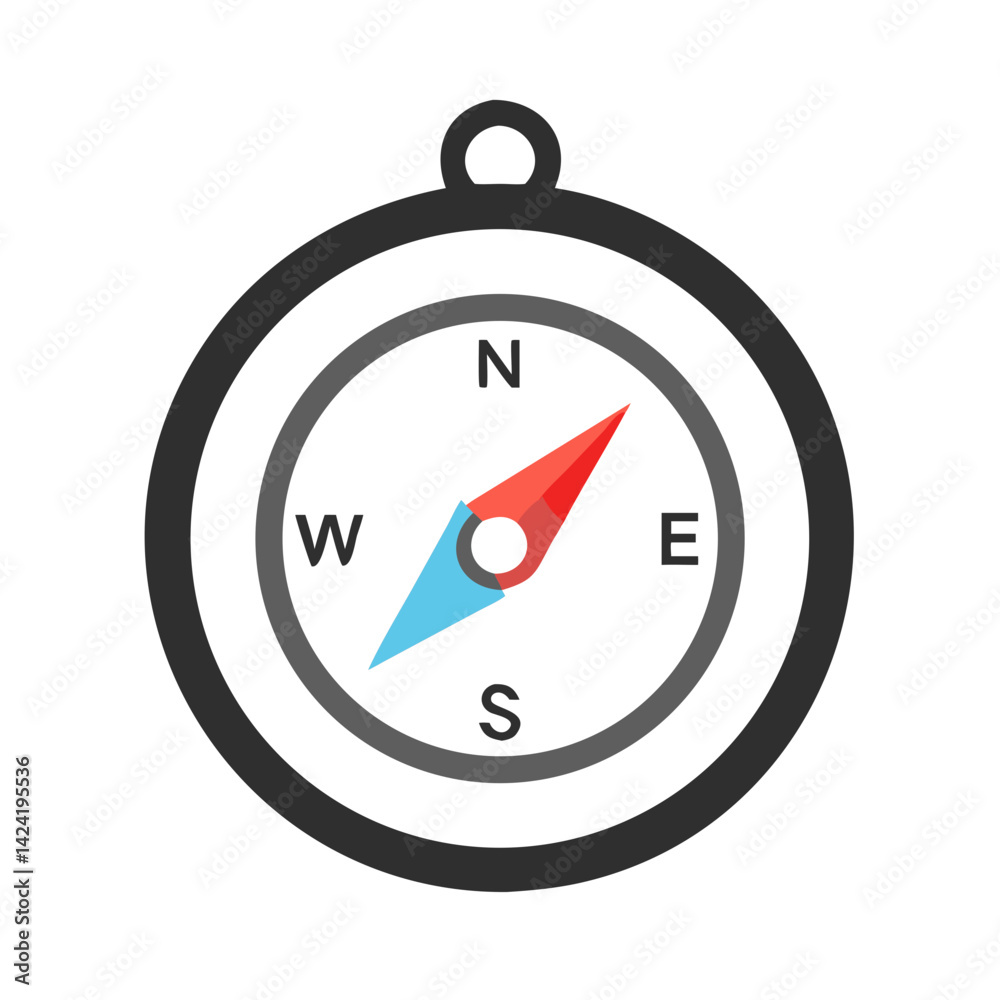 Aufkleber compass icon representing directional navigation or geographic orientation