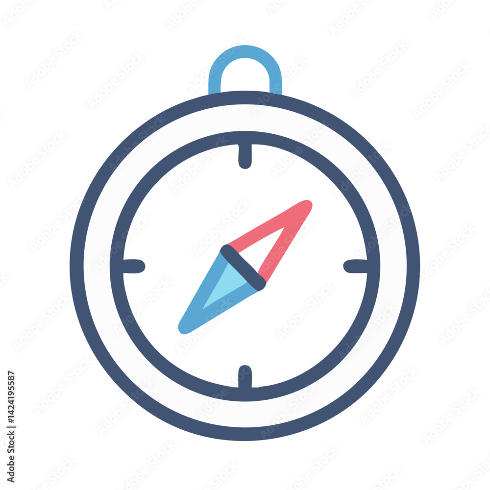 Aufkleber compass icon representing directional navigation or geographic orientation