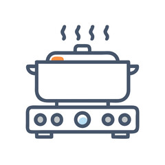 Cooking Pot Icon Representing Outdoor Meal Preparation or Campfire Cooking