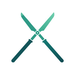 Crossed Pruning Shears Icon Representing Gardening Tools or Plant Trimming