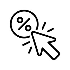 Obraz premium Cursor Clicking Discount Symbol Icon Representing Online Offer or Promotional Deal