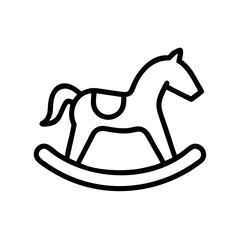 Rocking Horse Icon Outline – Toy Pony Vector Illustration