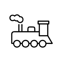 Train Icon Outline – Locomotive Transport Vector Illustration