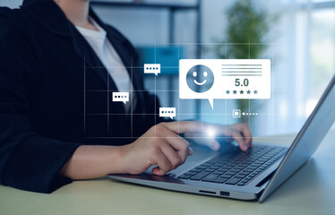 Online customer satisfaction survey feedback and ratings for business success, Quality service...