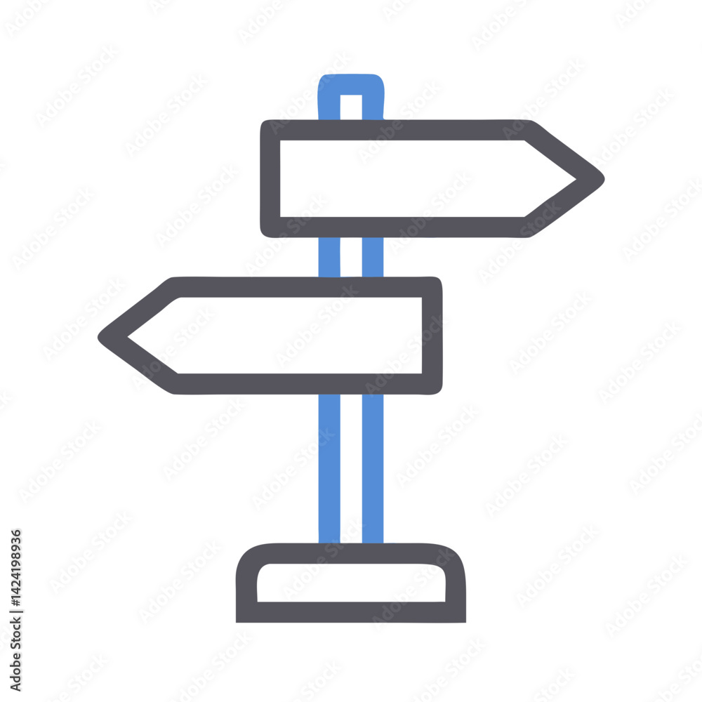 Aufkleber direction signpost icon representing route guidance or navigation assistance