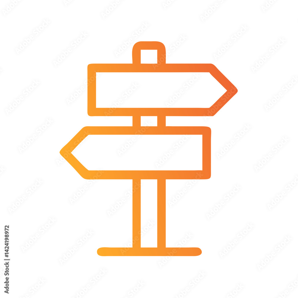 Poster Direction Signpost Icon Representing Route Guidance or Navigation Assistance