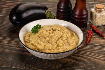 Eggplant dip - Mutabal with tahini paste