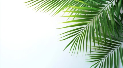 Obraz premium Vector green tropical background with palm leaves for decor, covers, backgrounds, wallpapers