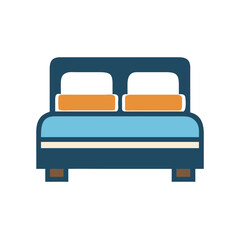 Double Bed for Guest Room Icon Representing Comfort and Hotel Accommodation