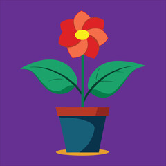 Represents flower with pot vector.
