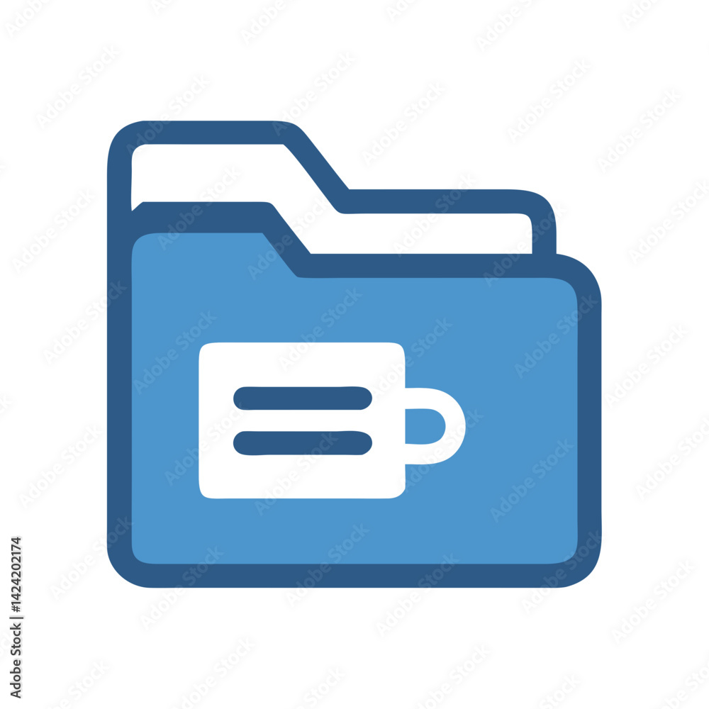 Aufkleber folder icon representing business document storage and organization