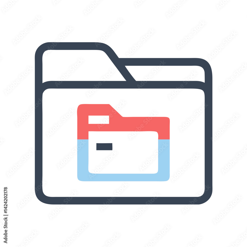 Aufkleber folder icon representing business document storage and organization