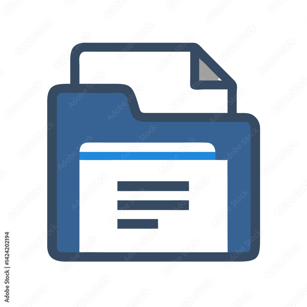 Aufkleber folder icon representing business document storage and organization
