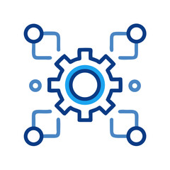 Obraz premium Gear Network Icon Representing System Integration and Technological Connectivity