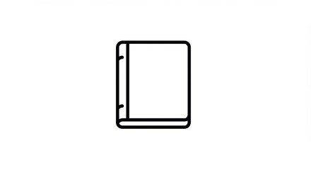 Minimalist Book Icon: Bound Pages, Education Symbol, Outline Vector.