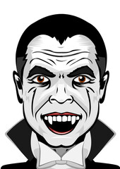 Illustration of a vampire head
