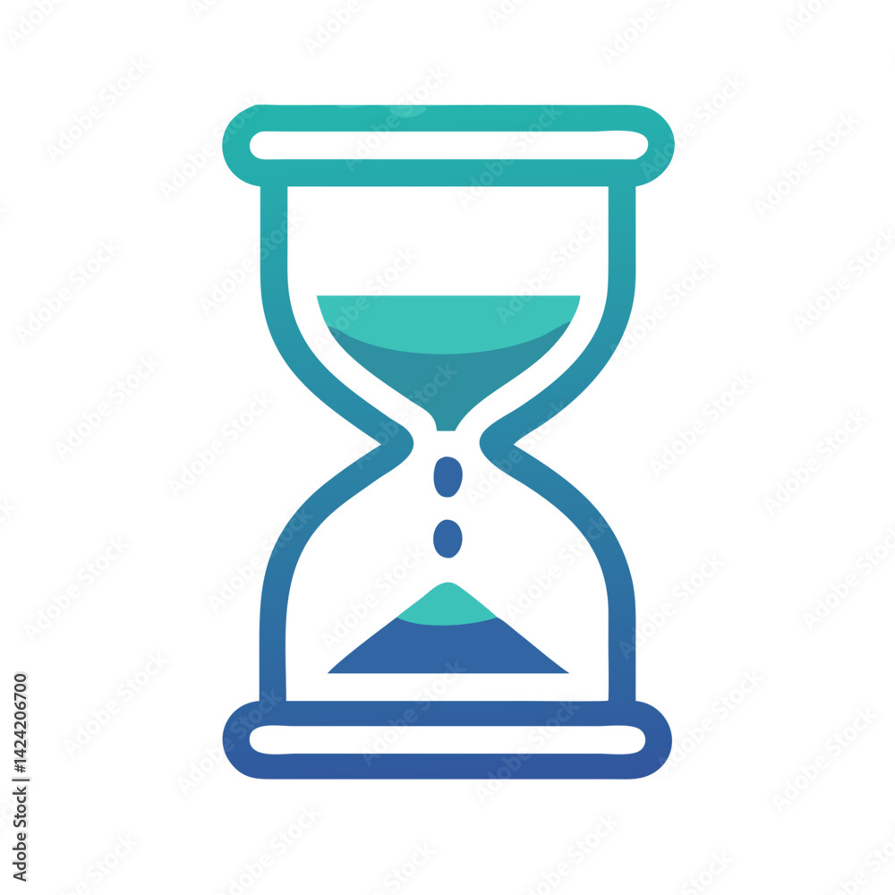Poster hourglass time tracker icon representing time management and productivity