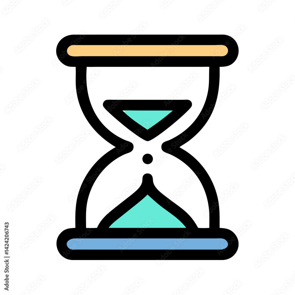 Aufkleber hourglass time tracker icon representing time management and productivity