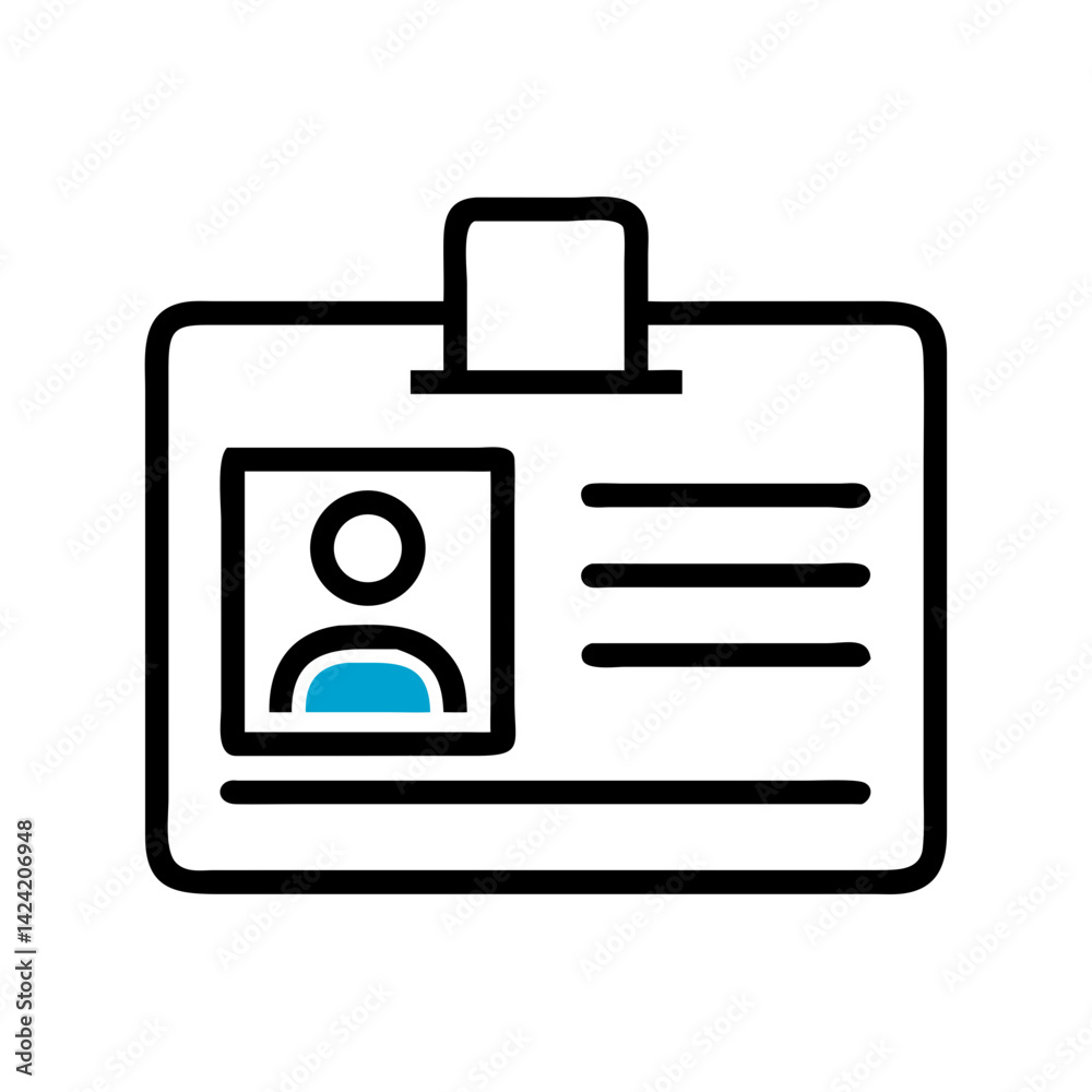 Poster id card document icon representing identification and personal information