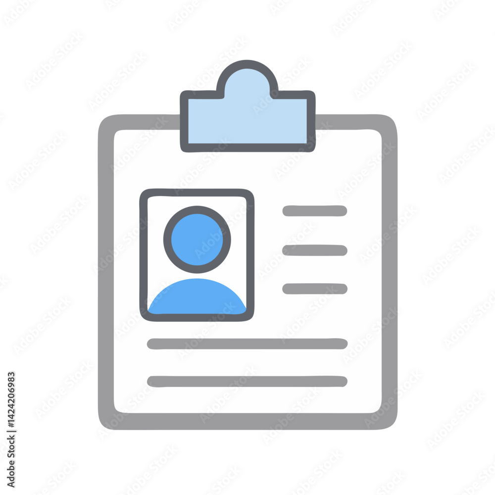 Poster id card document icon representing identification and personal information
