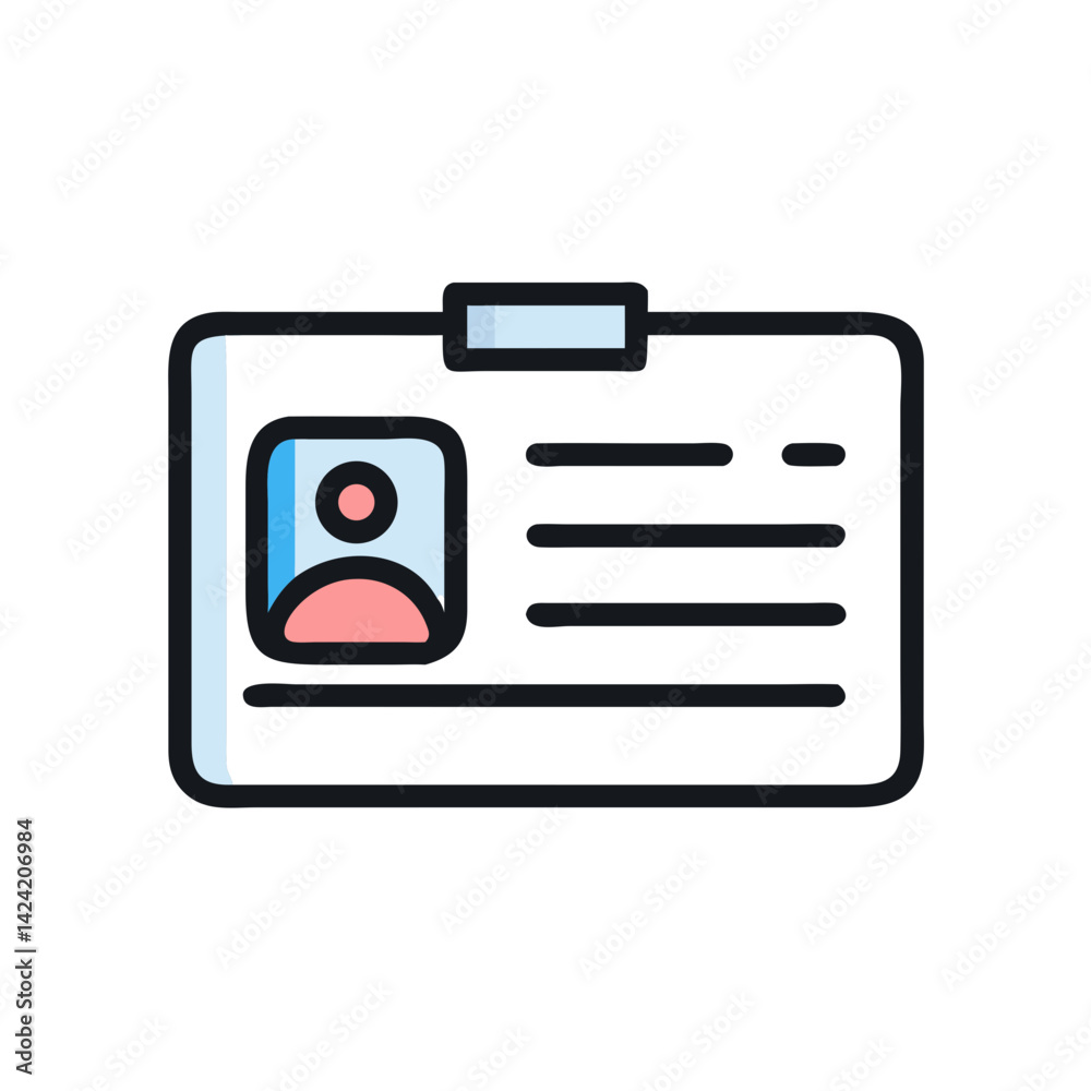 Poster id card document icon representing identification and personal information