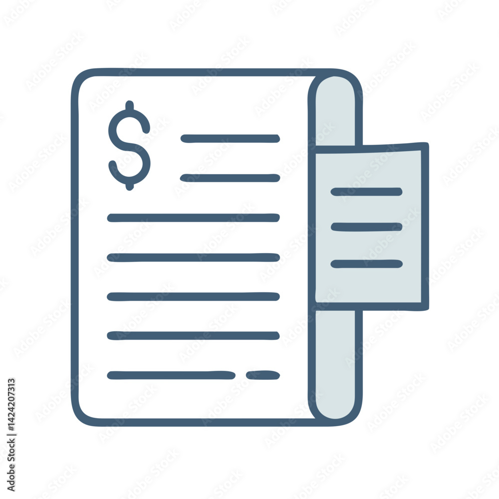 Poster Invoice Document Icon Representing Billing Statement and Payment Request