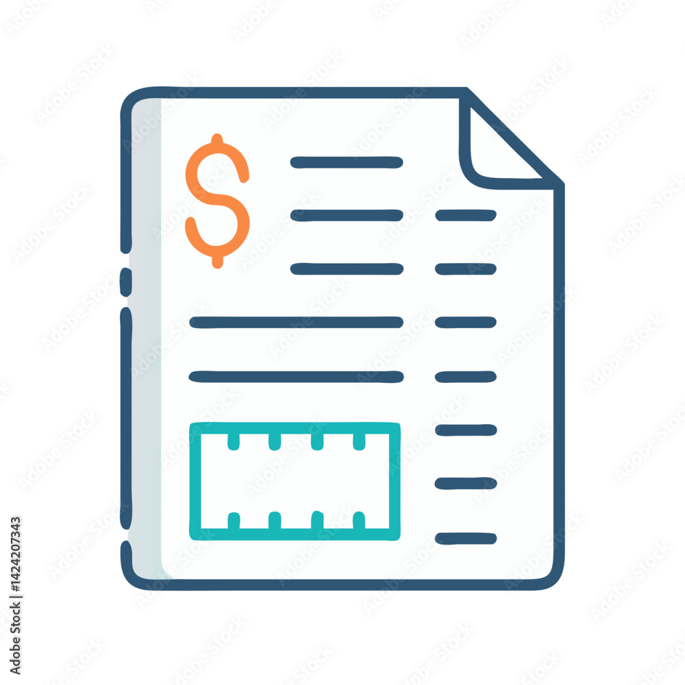 Aufkleber Invoice Document Icon Representing Billing Statement and Payment Request