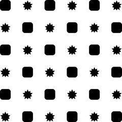 A versatile seamless pattern featuring abstract shapes in black on a white background. Ideal for digital papers, backgrounds, packaging, and creative projects.