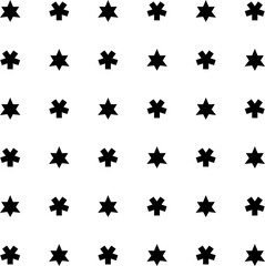 A versatile seamless pattern featuring abstract shapes in black on a white background. Ideal for digital papers, backgrounds, packaging, and creative projects.