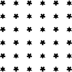 A versatile seamless pattern featuring abstract shapes in black on a white background. Ideal for digital papers, backgrounds, packaging, and creative projects.