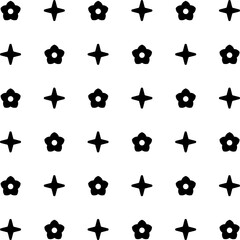 A versatile seamless pattern featuring abstract shapes in black on a white background. Ideal for digital papers, backgrounds, packaging, and creative projects.