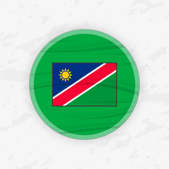 Namibian Flag in a Circular Emblem Design, Abstract Round Sticker Illustration.