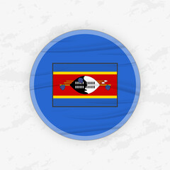Naklejka premium Swazi Flag in a Circular Emblem Design, Abstract Round Sticker Illustration.