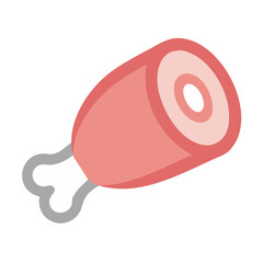 Meat Leg Icon Representing Processed Ham Product and Cured Meat