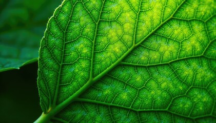 Obraz premium Intricate natural leaf vein network showcasing organic repetition , texture, botanical photography, leaves