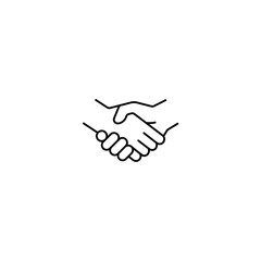 Vector Handshake Icon – Business Deal, Trust, and Partnership Line Symbol