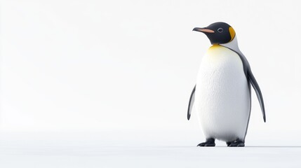 Fototapeta premium Emperor Penguin on White Background