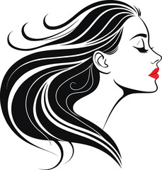 woman hair style vector 