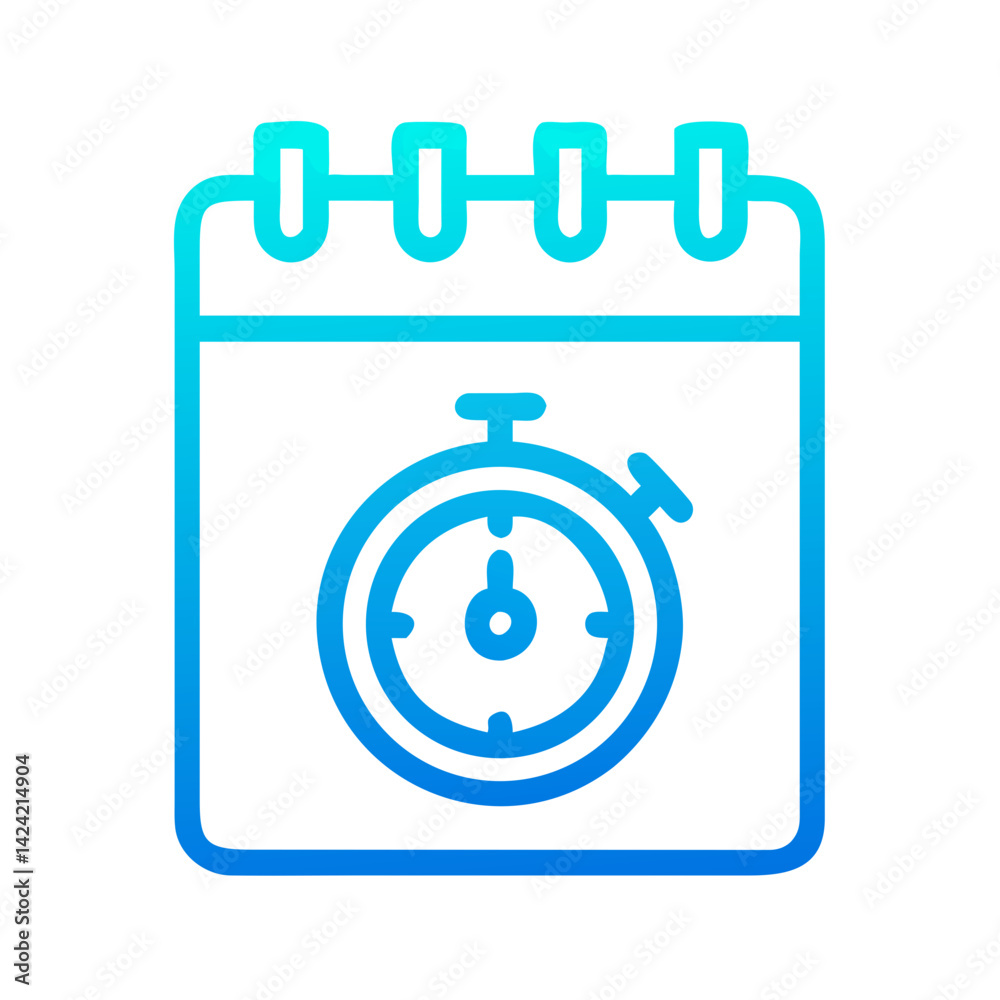 Poster Notepad with Timer Icon Representing Time Management and Task Scheduling
