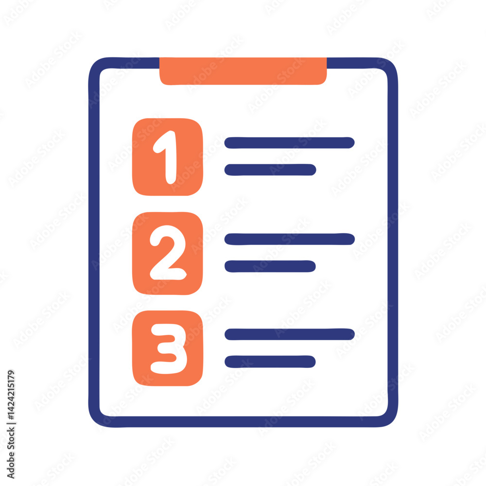Aufkleber numbered task list icon representing organized to-do list and task management