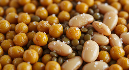 Delicious Mixture of Legumes Containing Peas Beans and Lentils