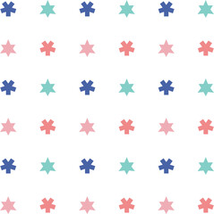 A cheerful seamless pattern featuring colorful abstract shapes on a white background. Perfect for digital scrapbooking, kids' crafts, wrapping paper, and decorative design projects.