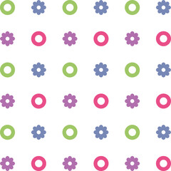 A cheerful seamless pattern featuring colorful abstract shapes on a white background. Perfect for digital scrapbooking, kids' crafts, wrapping paper, and decorative design projects.