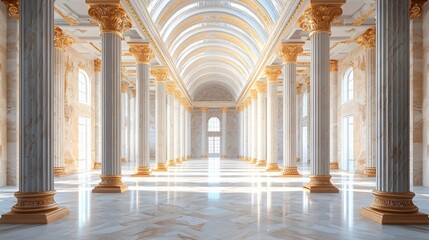 Architectural interior hall space